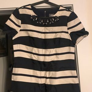 Vince Camuto navy and white cocktail dress